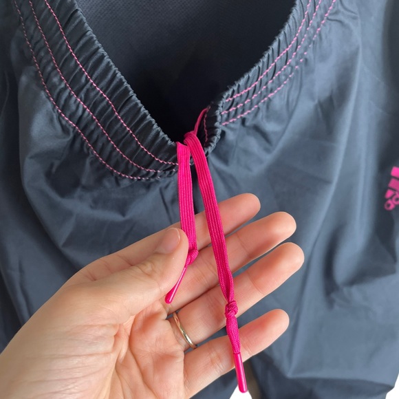 Adidas Mesh Lined Black Pink Striped Wind Track Pants - Picture 6 of 8